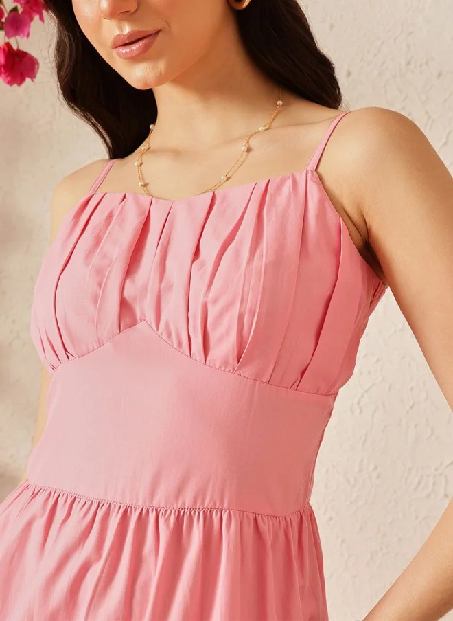 STREET 9 Pink A-Line Cotton Dress for Women