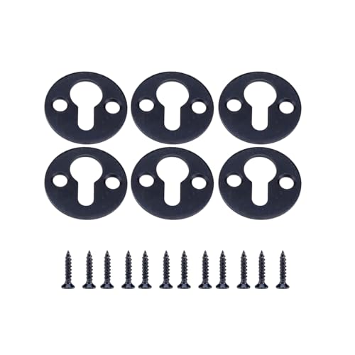 ZAAWUUT Metal Keyhole Hangers,Iron Shelf Brackets with Screws,Set of 20,Round Keyhole Brackets for Picture Frame Wall Decorations (Black) - Image 1