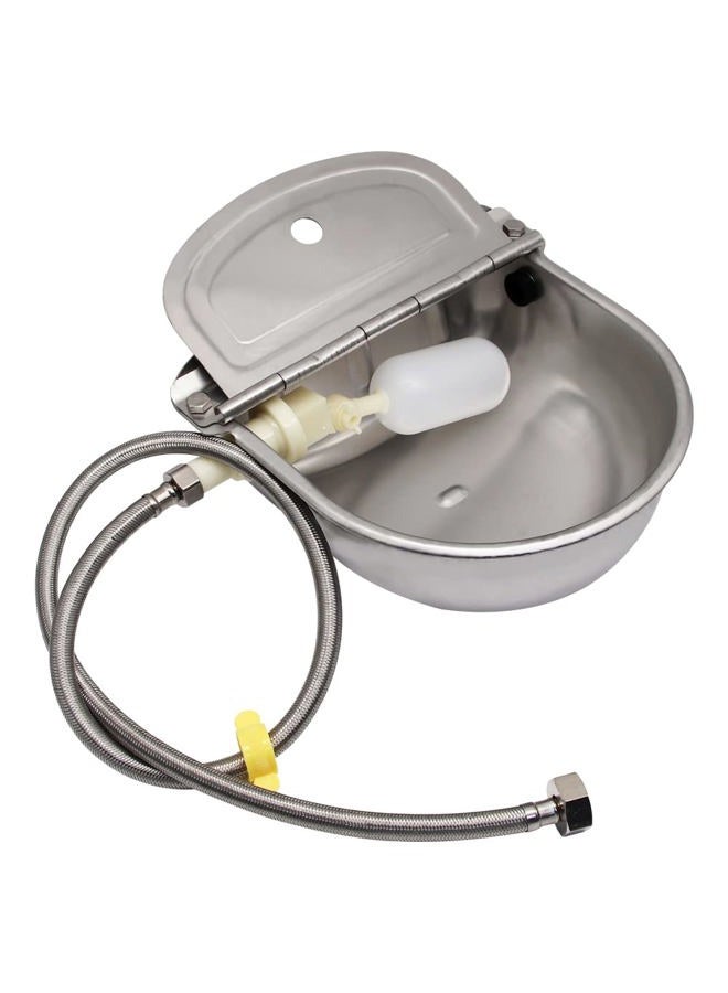 APlayfulBee Automatic Livestock Waterer, Stainless Steel Automatic Cow Drinking Water Bowl with Water Hose (3/4'') and Float Valve for Cattle Horse Goat Sheep Animals Pet Waterer Dispenser - Image 1