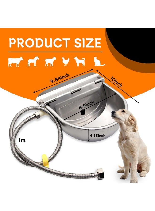 APlayfulBee Automatic Livestock Waterer, Stainless Steel Automatic Cow Drinking Water Bowl with Water Hose (3/4'') and Float Valve for Cattle Horse Goat Sheep Animals Pet Waterer Dispenser - Image 5