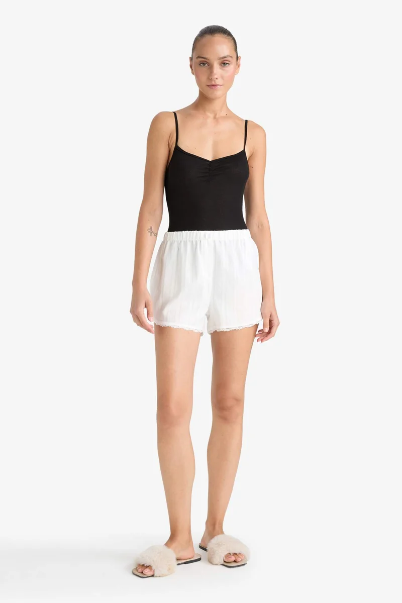 DeFacto Fall in Love Regular Fit Elastic Waist Shorts Pyjamas