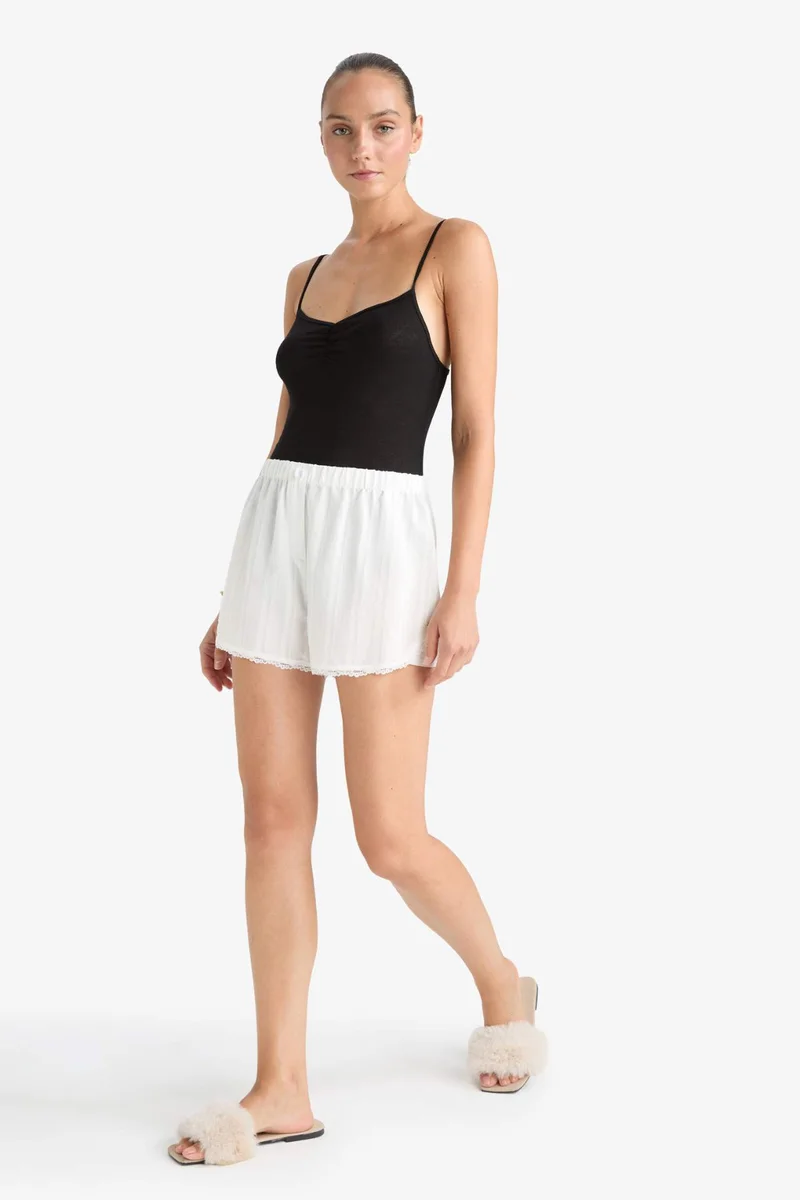 DeFacto Fall in Love Regular Fit Elastic Waist Shorts Pyjamas