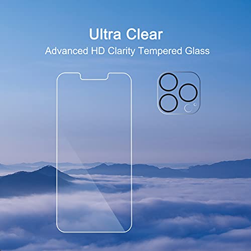 Ailun 2Pack Screen Protector for iPhone 13 Pro [6.1 inch] Display 2021 + 2 Pack Camera Lens Protector, Tempered Glass Film,[9H Hardness] - HD [Not for iPhone 13 Pro Max] - Image 4