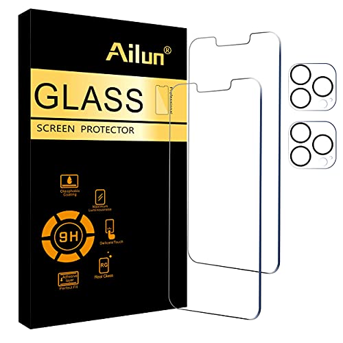 Ailun 2Pack Screen Protector for iPhone 13 Pro [6.1 inch] Display 2021 + 2 Pack Camera Lens Protector, Tempered Glass Film,[9H Hardness] - HD [Not for iPhone 13 Pro Max] - Image 1