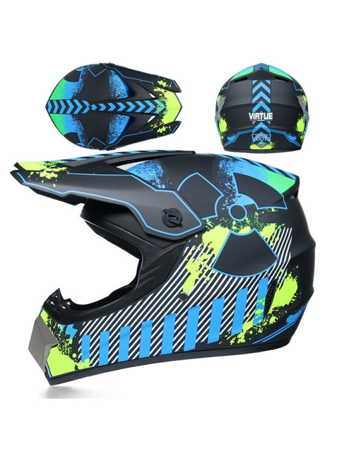 Lan Radar Cross-country Helmet Small Cross-country Helmet Racing Lightweight Mountain Full Helmet Three-piece Set