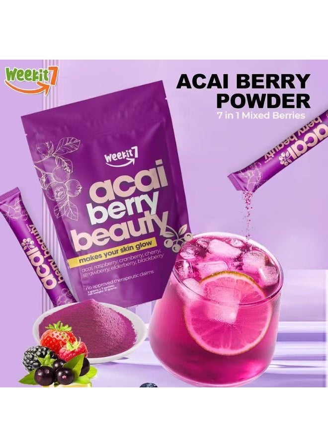 الأسبوع السابع مسحوق الجمال البرازيلي من الأكاي والتوت البري بشرة متألقة · مضاد للشيخوخة · مطهر غذاء فائق للنساء · دعم الإشراقة الطبيعية - Image 4