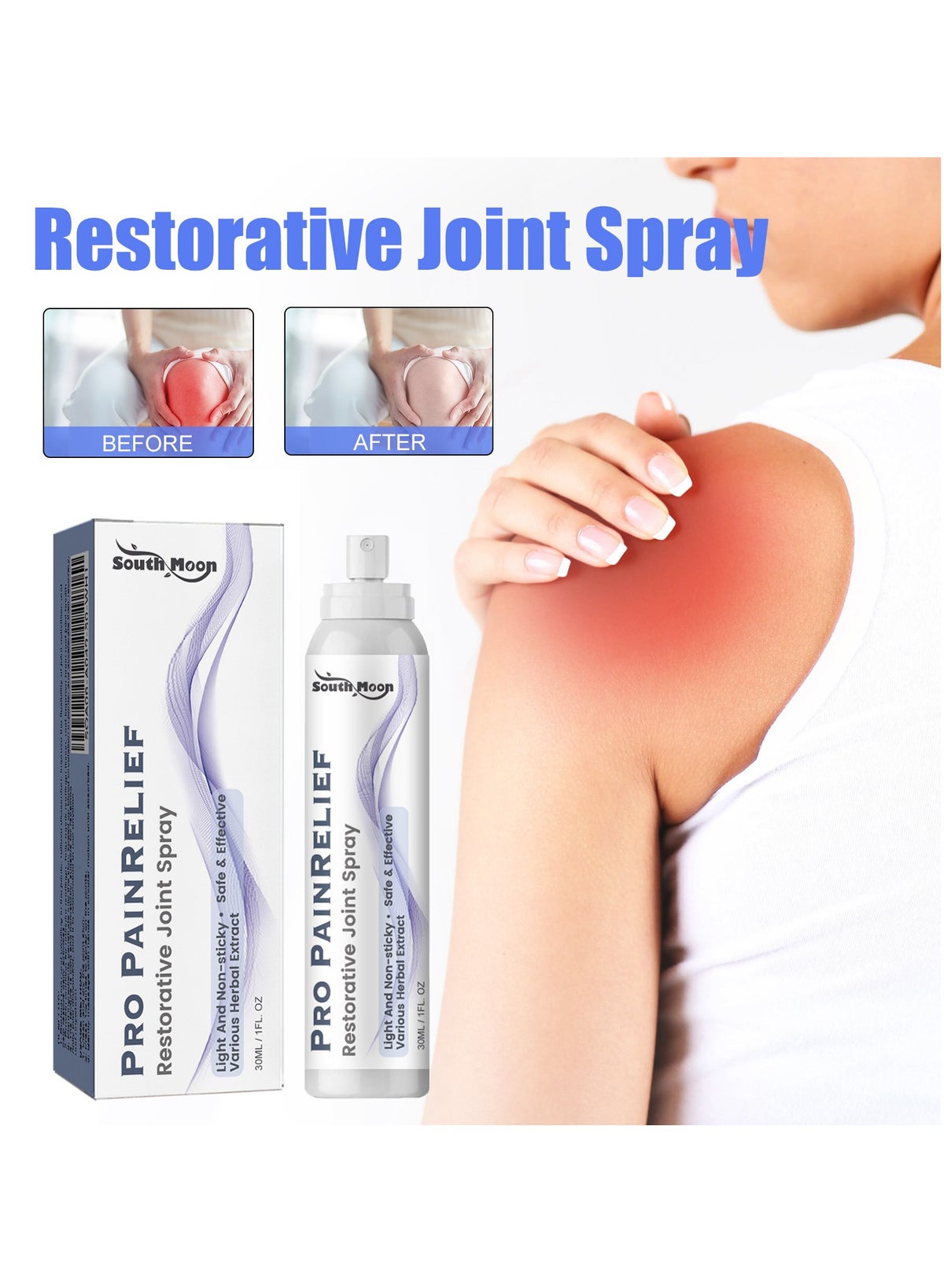 SOUTH MOON Pro Pain Relief Restorative Joint Spray Light And Non-Sticky ...