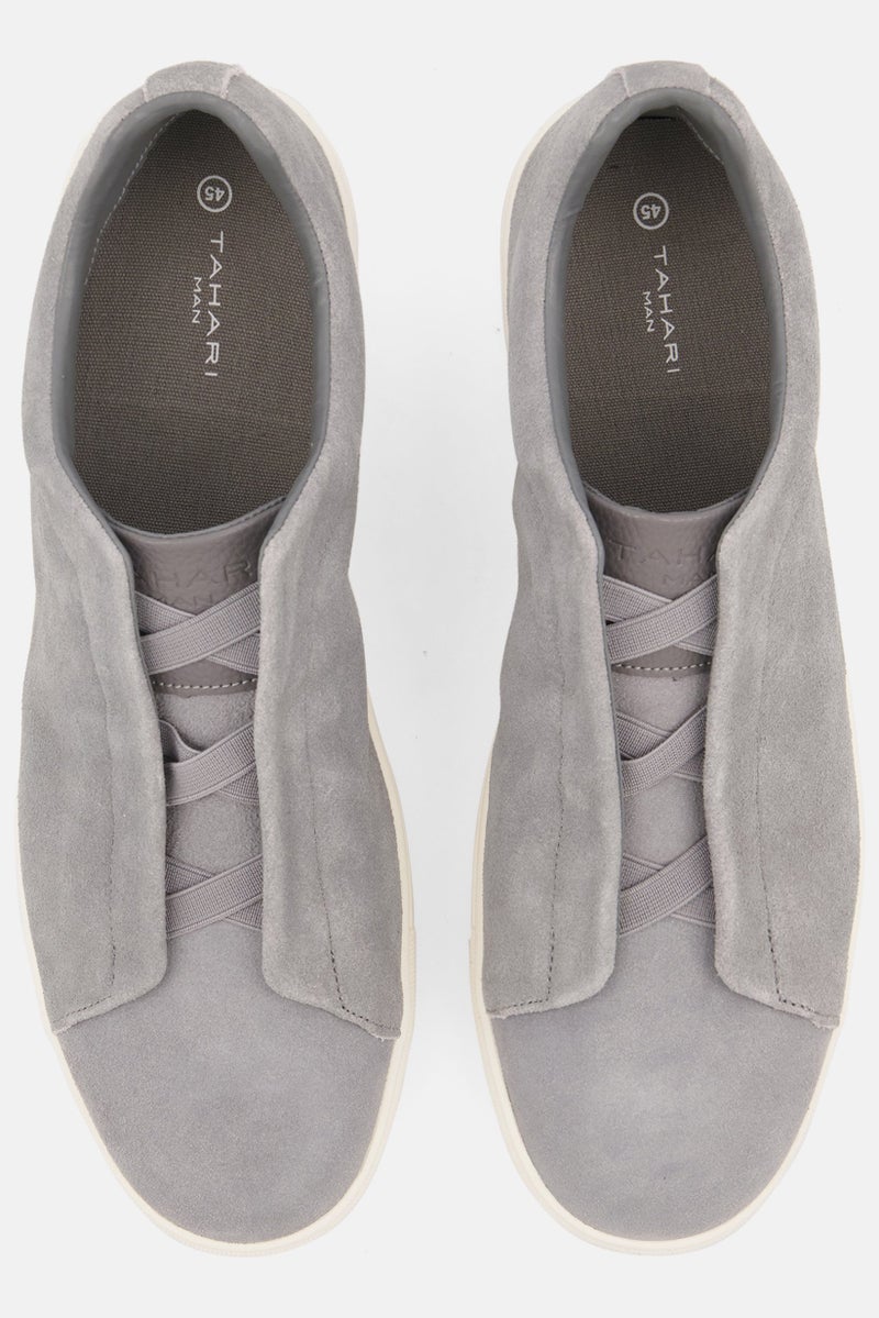 Tahari Men Slip On Suede Casual Shoes, Grey - Image 2