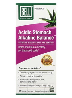 Bell Lifestyle Acidic Stomach Alkaline Balance 60 Veggie Capsules 