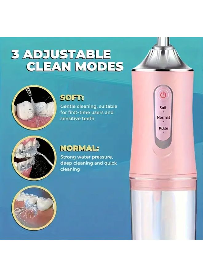 Black Cordless Electric Water Flosser USB Rechargeable With 4 Nozzles For Teeth And Gum Care - Image 5