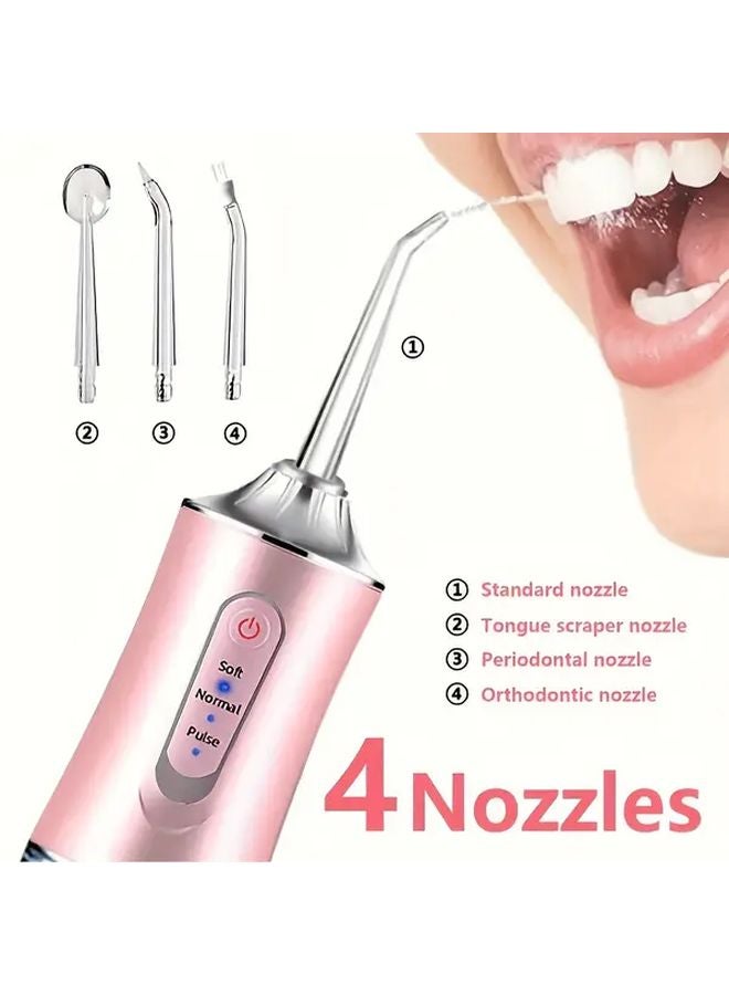 Black Cordless Electric Water Flosser USB Rechargeable With 4 Nozzles For Teeth And Gum Care - Image 1