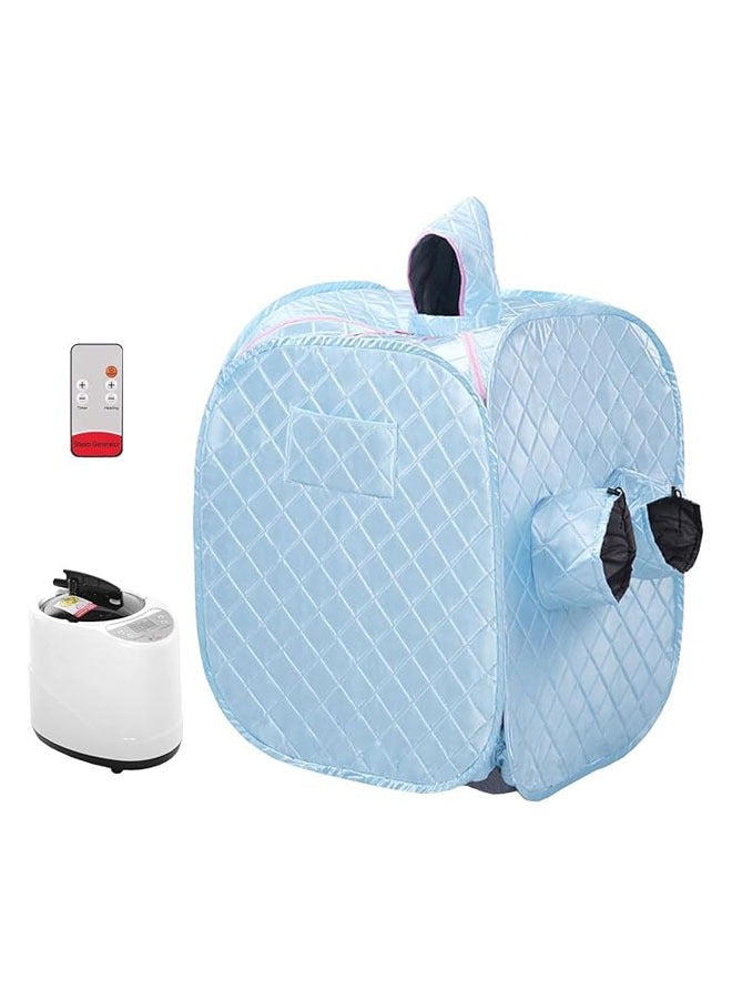 Arabest Portable Steam Sauna Private Room Sauna Tent Personal Foldable Home Spa Sauna Box with Timer Remote Control 2L Steam Pot Carrying Bag,9 Levels,for Detox Relaxation (Blue) - Image 1