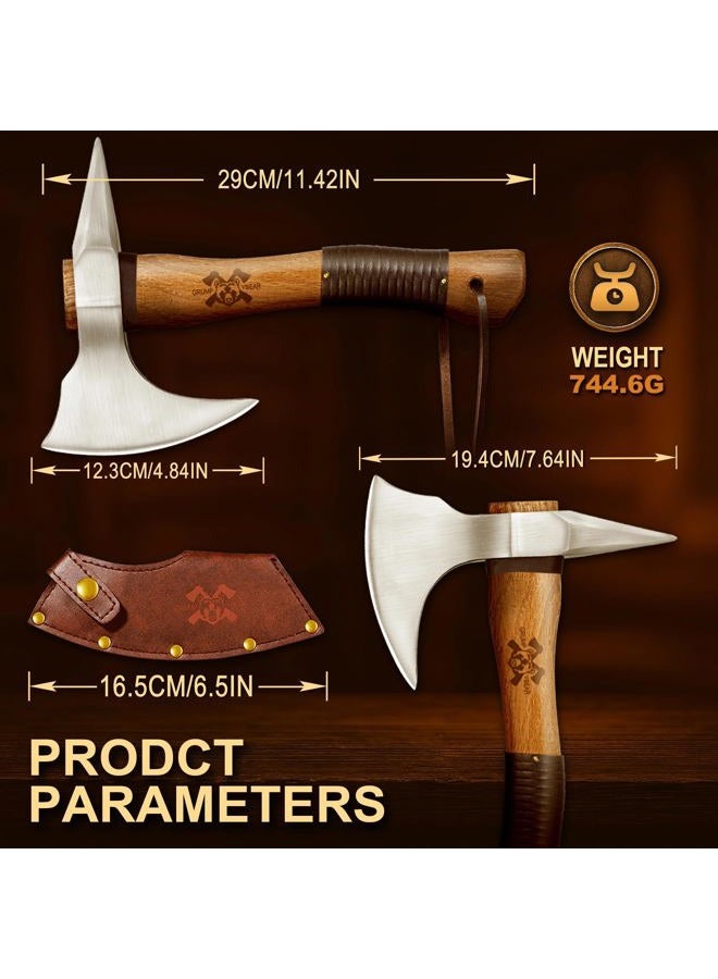 Grumpy Bear Camping Axe with Sheath (Natural Wood, Short) - Image 4