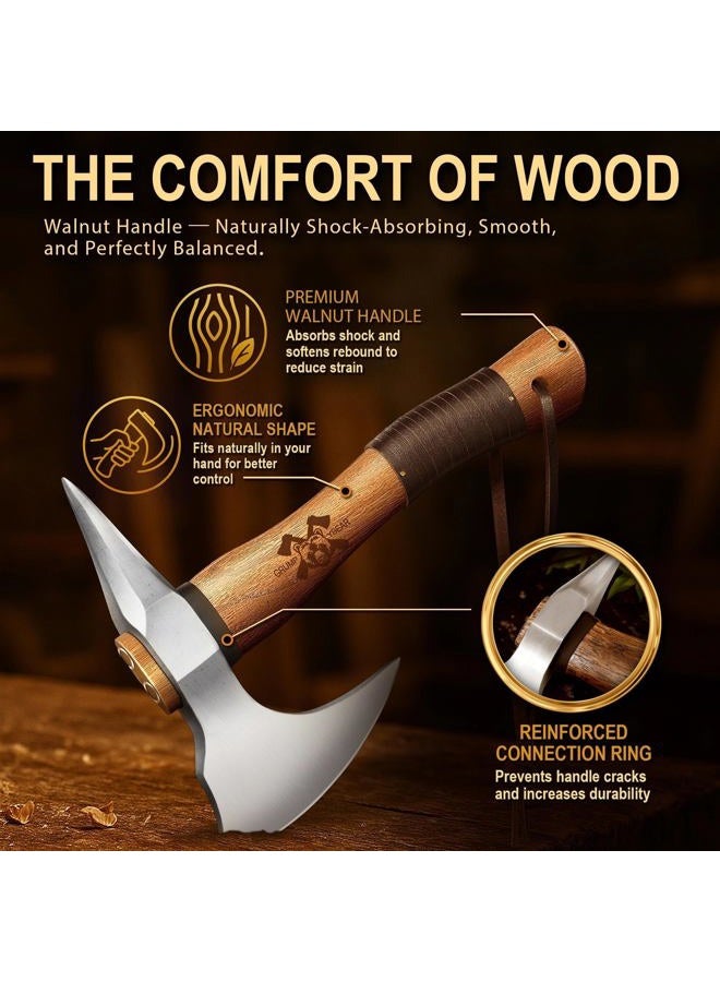 Grumpy Bear Camping Axe with Sheath (Natural Wood, Short) - Image 3