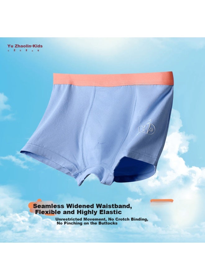 Yuzhaolin Boys 10a Antibacterial Cotton Modal Boxer Briefs Developmental Stage 3-pack Blue Green Gray Size 110 - Image 2