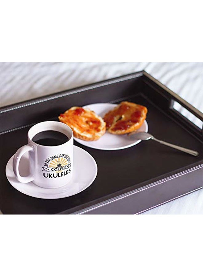 Casitika Ukulele Themed Gifts. 11 oz Ceramic Novelty Mug For Music Player or Teacher. An Awesome Day Includes Coffee and Ukuleles. - Image 3