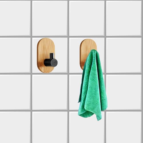 JIALTO Hanging Hooks - Adhesive Wall Hook 2Pcs, Hooks for Wall Without Drilling, Towel Hooks, Coat Hook, Robe Hook, Door Hanger Towel, Bathroom Bedroom Kitchen Hotel Pool - Image 3