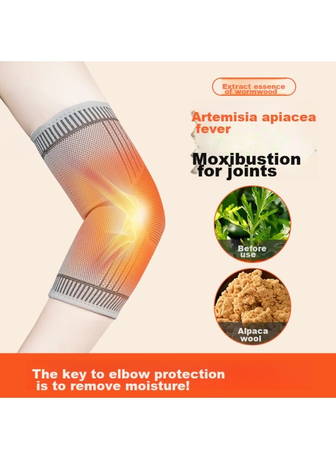 NAILEKESI N Nailekesi Mugwort Self-heating Elbow Brace, Joint Protection Sleeve For Men And Women, Warm Medical Arm Guard, Tennis Elbow Specialized Support, Size M - Image 1