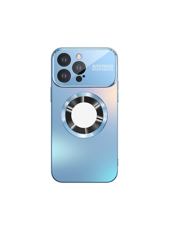 Stylish Large Window Case for iPhone 16 Pro Max - Compatible with MagSafe Slim Matte Finish Shockproof Phone Case with Showcase, Full Camera Lens Protection, Anti-Fingerprint Dustproof TPU Cover (Light Blue) - Image 1