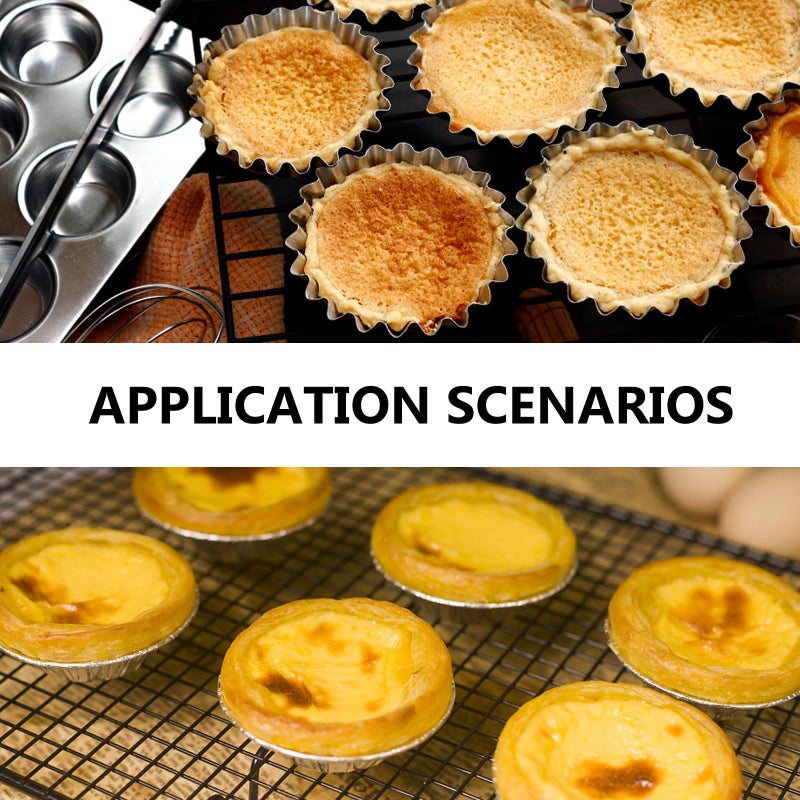 6pcs Stainless Steel Non Stick Flower Egg Tart Molds Reusable Baking Cups - Image 4