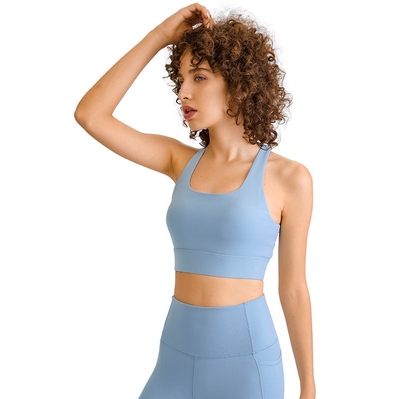 High-Intensity Shock-Absorbing Yoga Bra – Cotton Blend Push-Up Sports Bra for Young Women - Image 5