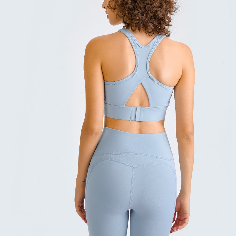 High-Intensity Shock-Absorbing Yoga Bra – Cotton Blend Push-Up Sports Bra for Young Women - Image 3