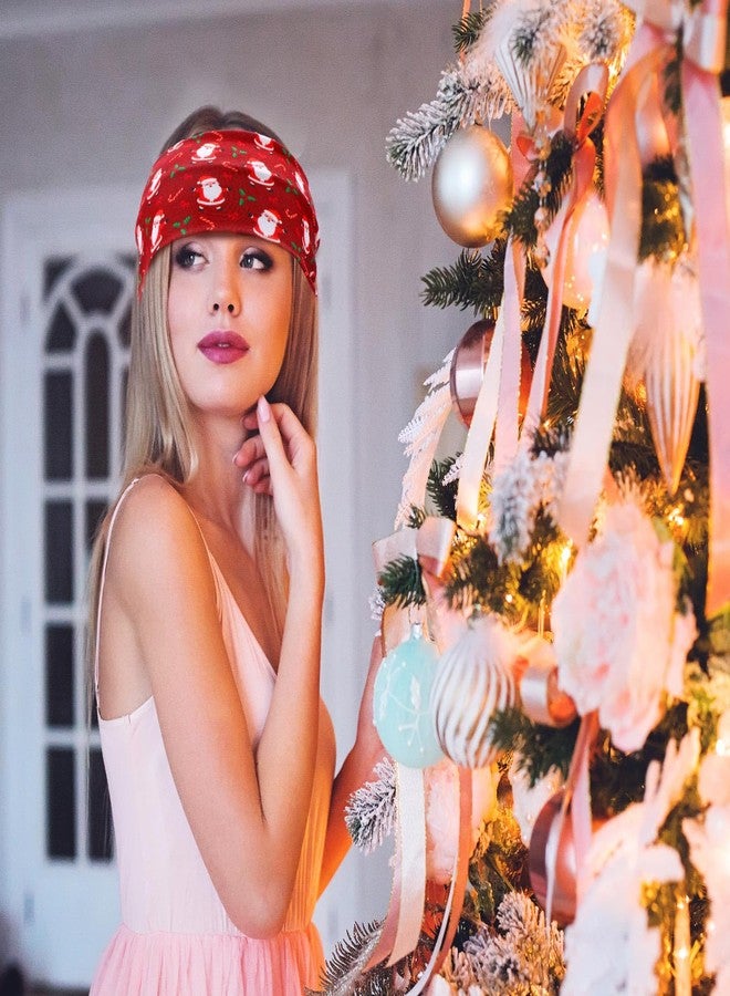 JaGely 12 Pcs Christmas Headbands Bulk for Women Xmas tree Santa Wide Knotted Twist Hairband Snowman Snowflake Gingerbread Turban Head Wraps Xmas Elastic Non Slip Hair Accessories (Christmas Joy 3) - Image 4