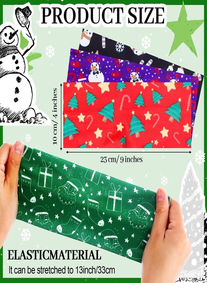JaGely 12 Pcs Christmas Headbands Bulk for Women Xmas tree Santa Wide Knotted Twist Hairband Snowman Snowflake Gingerbread Turban Head Wraps Xmas Elastic Non Slip Hair Accessories (Christmas Joy 3) - Image 2