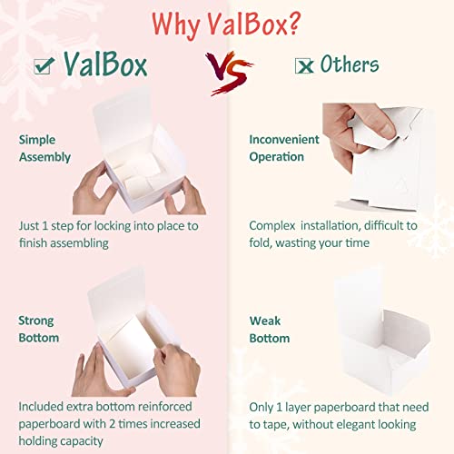 ValBox 5x5x3.5 White Gift Boxes, 20 PCS Gift Boxes with Lids for Presents, Small Bridesmaid Box for Gifts, Wedding, Crafting, Recyclable, Easy Assemble Cardboard Boxes - Image 3