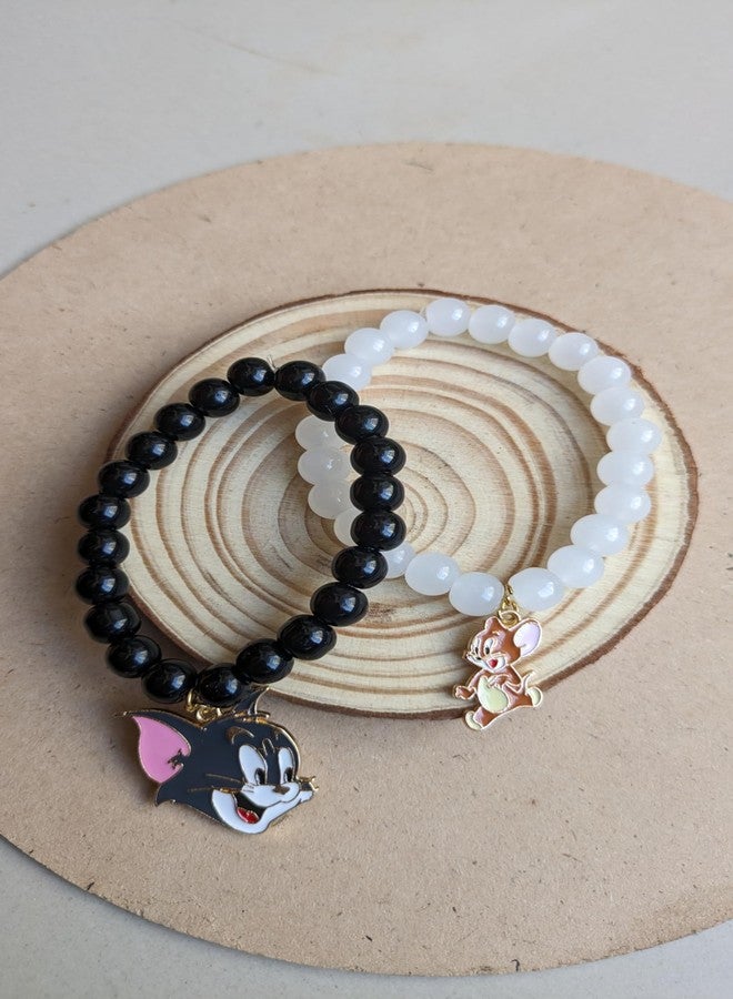 SUPER SOFTENER Tom and Jerry Adjustable Multi-Style Beaded Set for Women, Girls, Boys, Men (Pack of 2) (Tom And Jerry Bracelet) - Image 4
