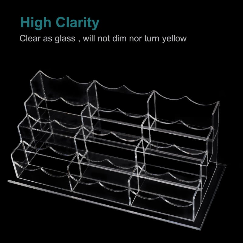 Vevitts Business Acrylic Card Holder Display for Desk, 12 Slots 4 Tiers Multiple-Clear Acrylic Business Card Stand Set, Holds Approximately 600 Cards - Image 3
