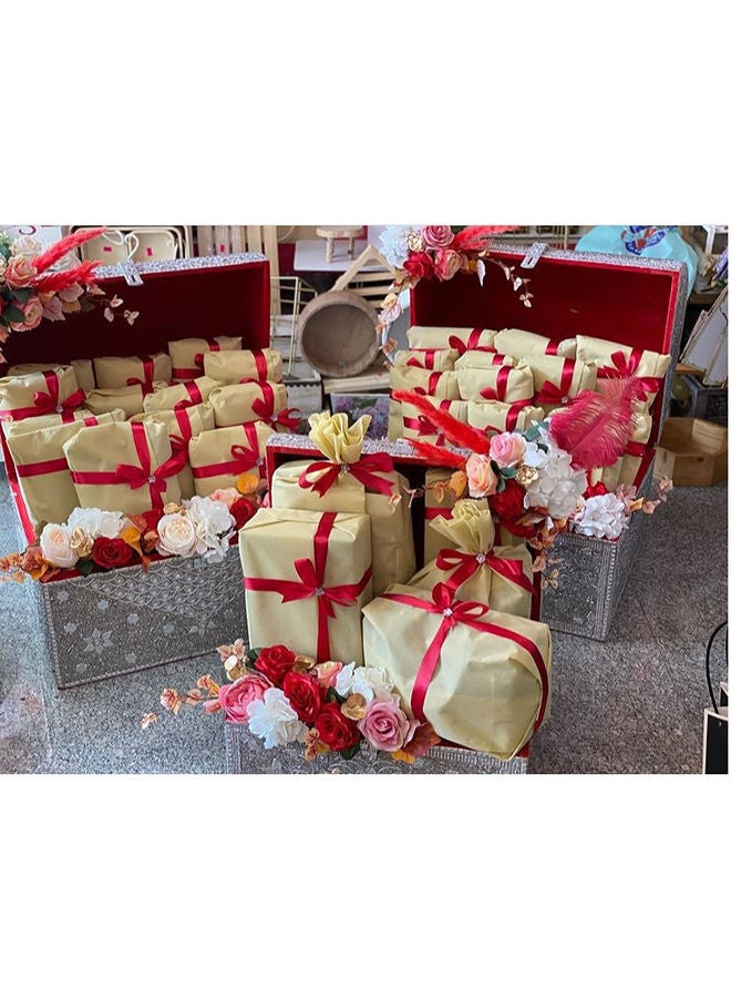 NIBEMINENT 5-Piece Decorative Satin Ribbon Set Red - Image 2