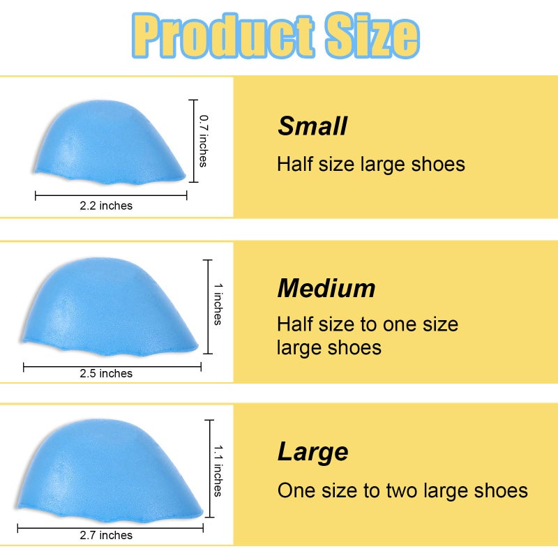 Qiuruoo Shoe Filler for Too Big Shoes Women and Menï¼ŒShoes Too Big Inserts, Can Be Used to Fill The Inside of The Footwear ï¼ŒCushion The Pressure and Prevent Slipping Off (3 Pairs Middle Size, Blue) - Image 5