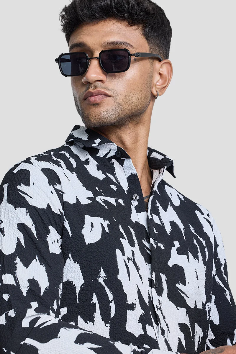 SNITCH قميص أسود مجرد بنقوش