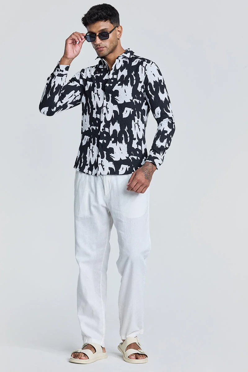 SNITCH قميص أسود مجرد بنقوش