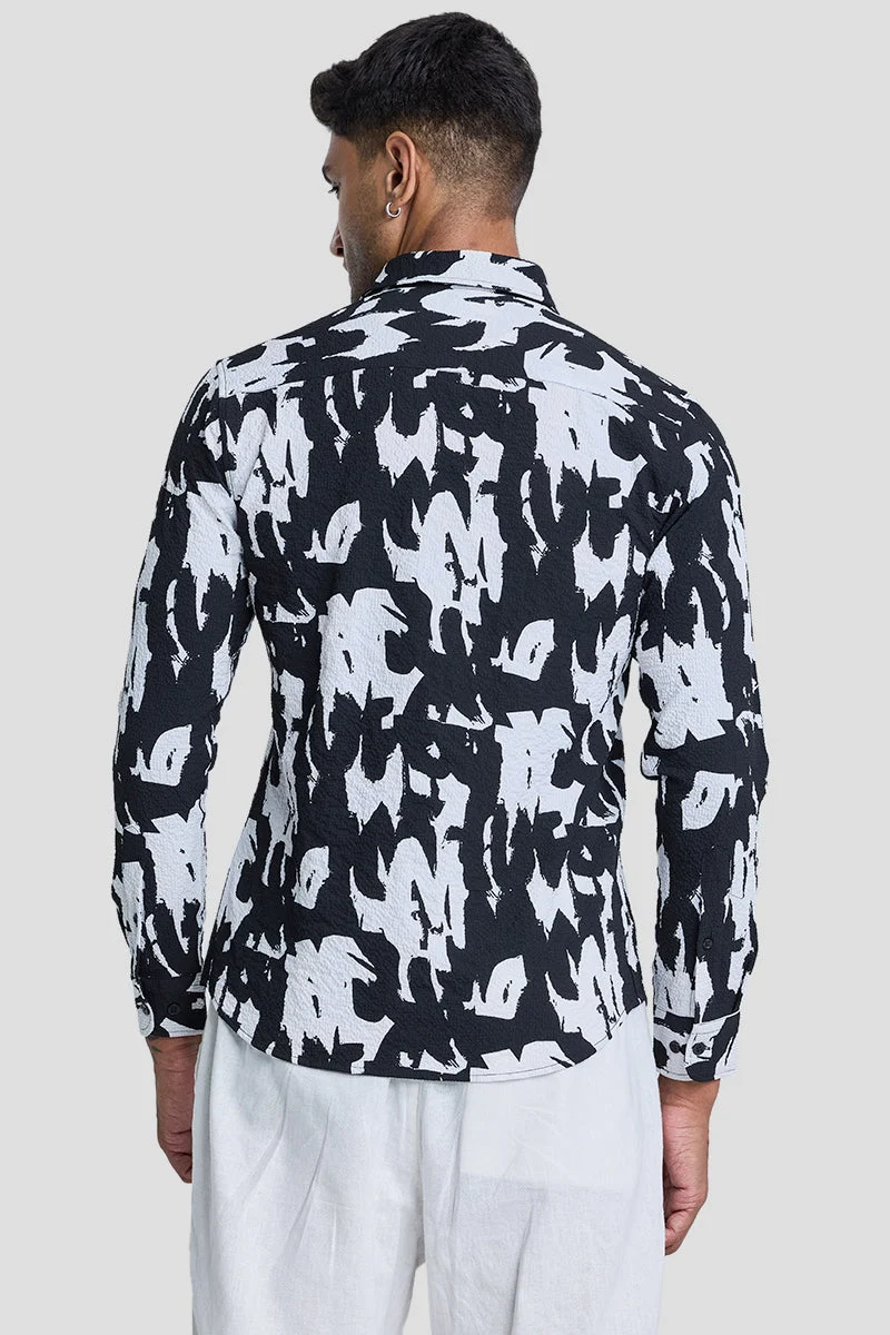 SNITCH قميص أسود مجرد بنقوش