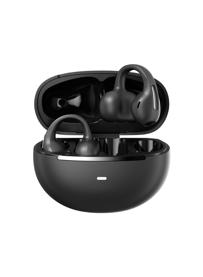 مُوطْمُوك  سماعات M136 اللاسلكية بلوتوث 5.4 معلقة على الأذن، سماعات مفتوحة بالأذن بتصميم عصري، مشبك على شكل حرف C خفيف الوزن، مريحة لمن يرتدون النظارات والأذنين الصغيرتين، مناسبة للتمارين الرياضية (أسود) - Image 1