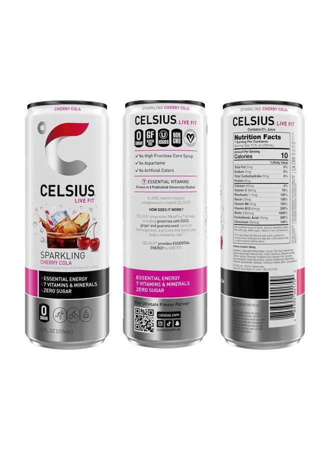 CELSIUS Sparkling Cherry Cola, Functional Essential Energy Drink 12 Fl Oz (Pack of 12) - Image 2