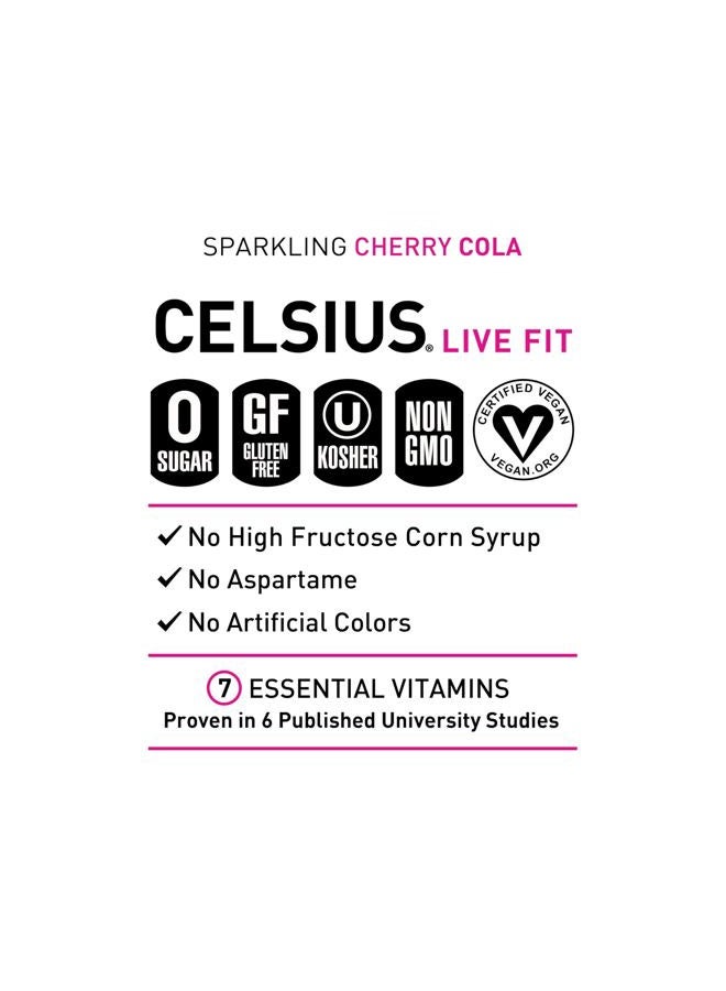 CELSIUS Sparkling Cherry Cola, Functional Essential Energy Drink 12 Fl Oz (Pack of 12) - Image 4