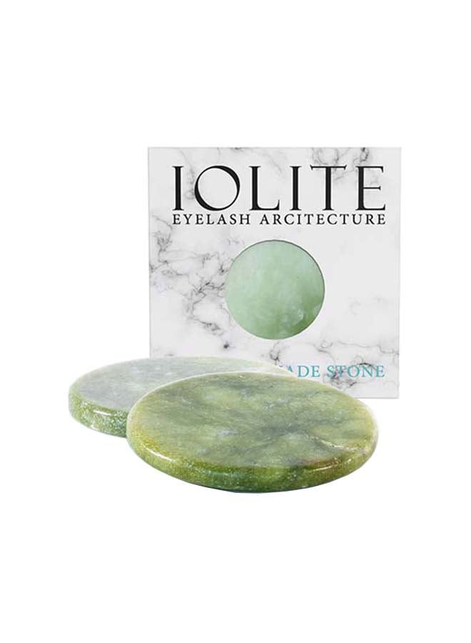 IOLITE Natural Jade Stone Lash Glue Tile Eyelash Extension Jade Stone Glue Lashes Jade Stone Adhesive Pallet Fake Eye Lash Base IGJS  - Image 1