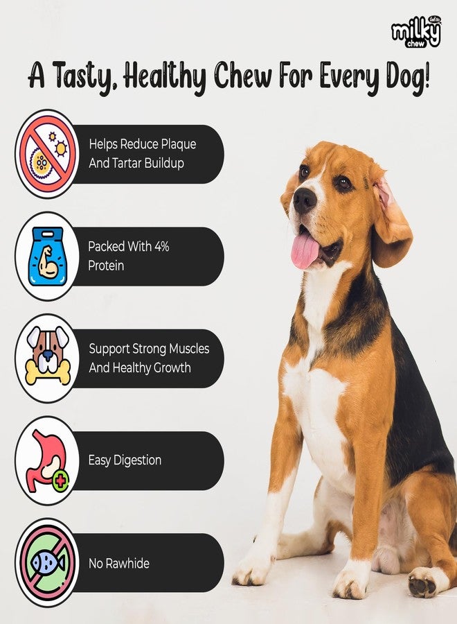 Dogaholic عبوة من قطعتين من مكافآت ميلكي تشو على شكل أعواد للكلاب، وجبات خفيفة مغذية بنكهة الحليب للكلاب من جميع الأعمار والأحجام، قطع مضغ طرية لتقوية العظام والأسنان، مكافآت تدريب صحية - Image 5