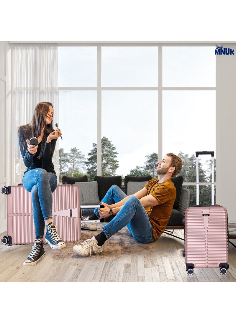 MNUK - Destiny Carry-on Luggage | Hardside Soft Handle Trolley with TSA Lock |Double 360° 8 Wheeler|Cabin-20 Inch, Gold - Image 1