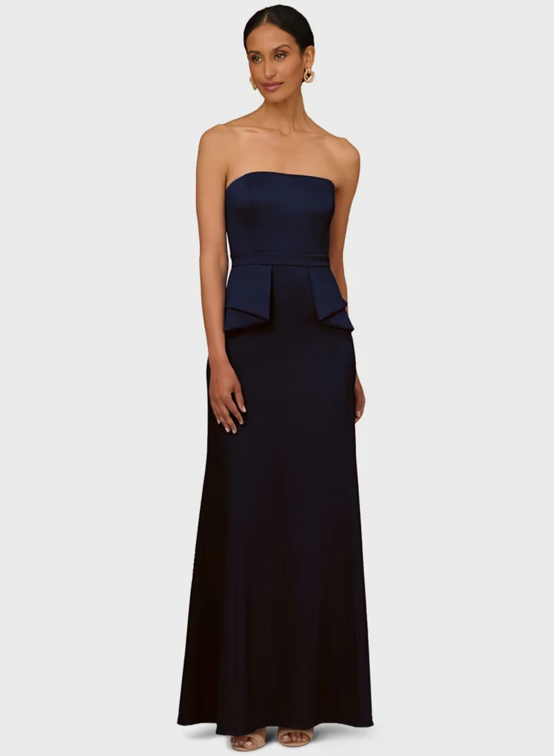 AIDAN MATTOX Bardot Ruffle Detail Dress