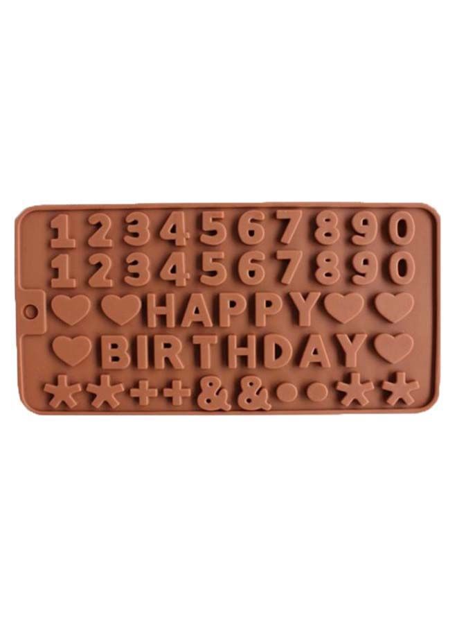 NIBEMINENT Alphabet Number Chocolate Mould Brown