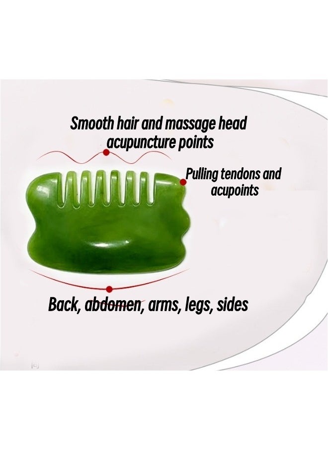 Opiqcey 7-Piece Jade Massager With Facial Tool Set Natural Quartz Face Neck body scraping Massager Massage Tool Scraping Board Professional Lymphatic Drainage Therapy Body Relaxation Face Massager and Roller  - Image 3