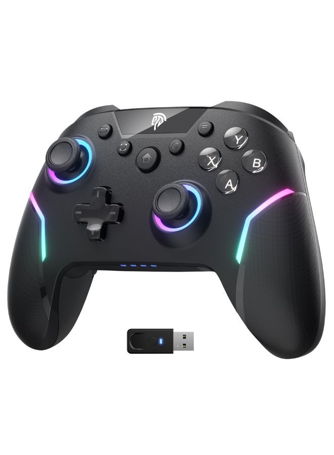 EasySMX X20 Wireless Gaming Controller with RGB Backlit, 2-Stage Hall Effect Sticks, 1000Hz Polling Rate, 6-Axis Gyro on Multi-Platform, Mech Buttons- Compatible with PC/Switch/Steam/Android - Image 2