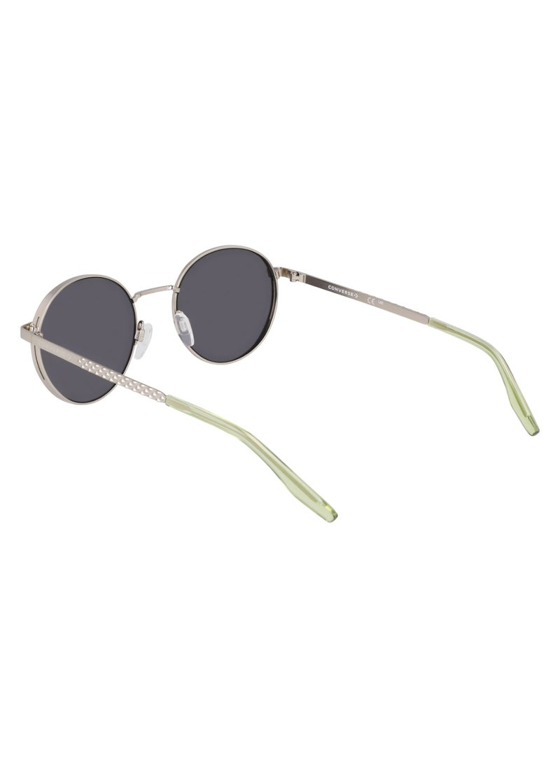 CONVERSE - Women's UV Protection Round Shape Metal Sunglasses CV107S FOXING II-045-5120 - Lens Size: 51 - Satin Silver/Vitality Green - Image 1