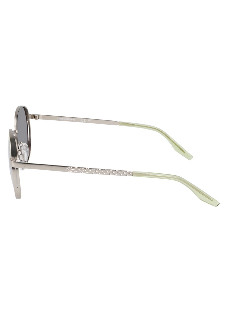 CONVERSE - Women's UV Protection Round Shape Metal Sunglasses CV107S FOXING II-045-5120 - Lens Size: 51 - Satin Silver/Vitality Green - Image 1