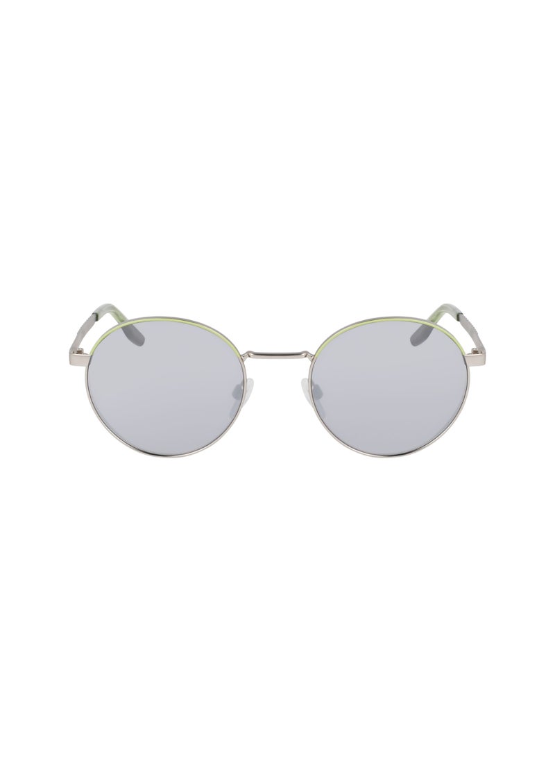 CONVERSE - Women's UV Protection Round Shape Metal Sunglasses CV107S FOXING II-045-5120 - Lens Size: 51 - Satin Silver/Vitality Green - Image 1