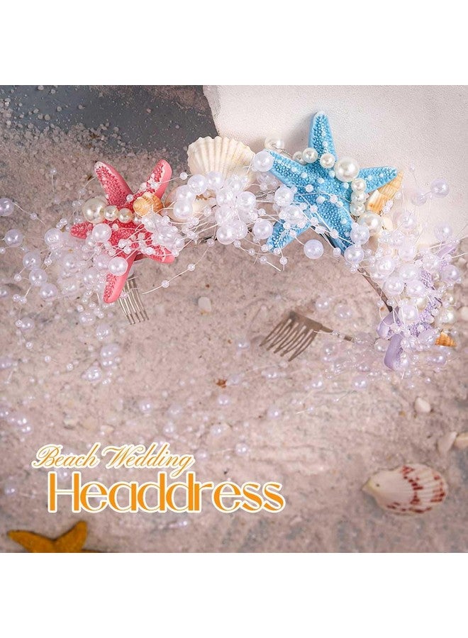 يونيكرا عصابة رأس على شكل نجمة البحر من يونيكرا، مصنوعة من اللؤلؤ، وشعر العروس، وشعر الزفاف، وغطاء رأس العروس، وإكسسوارات شعر الشاطئ للنساء والفتيات (متعدد الألوان، مقاس واحد) - Image 5